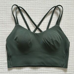 NWOT Lululemon Like a Cloud Longline Bra - Forest Green - Size 6